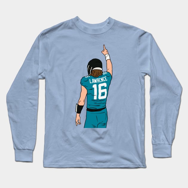 Trevor Lawrence Pointing Up Long Sleeve T-Shirt by rattraptees